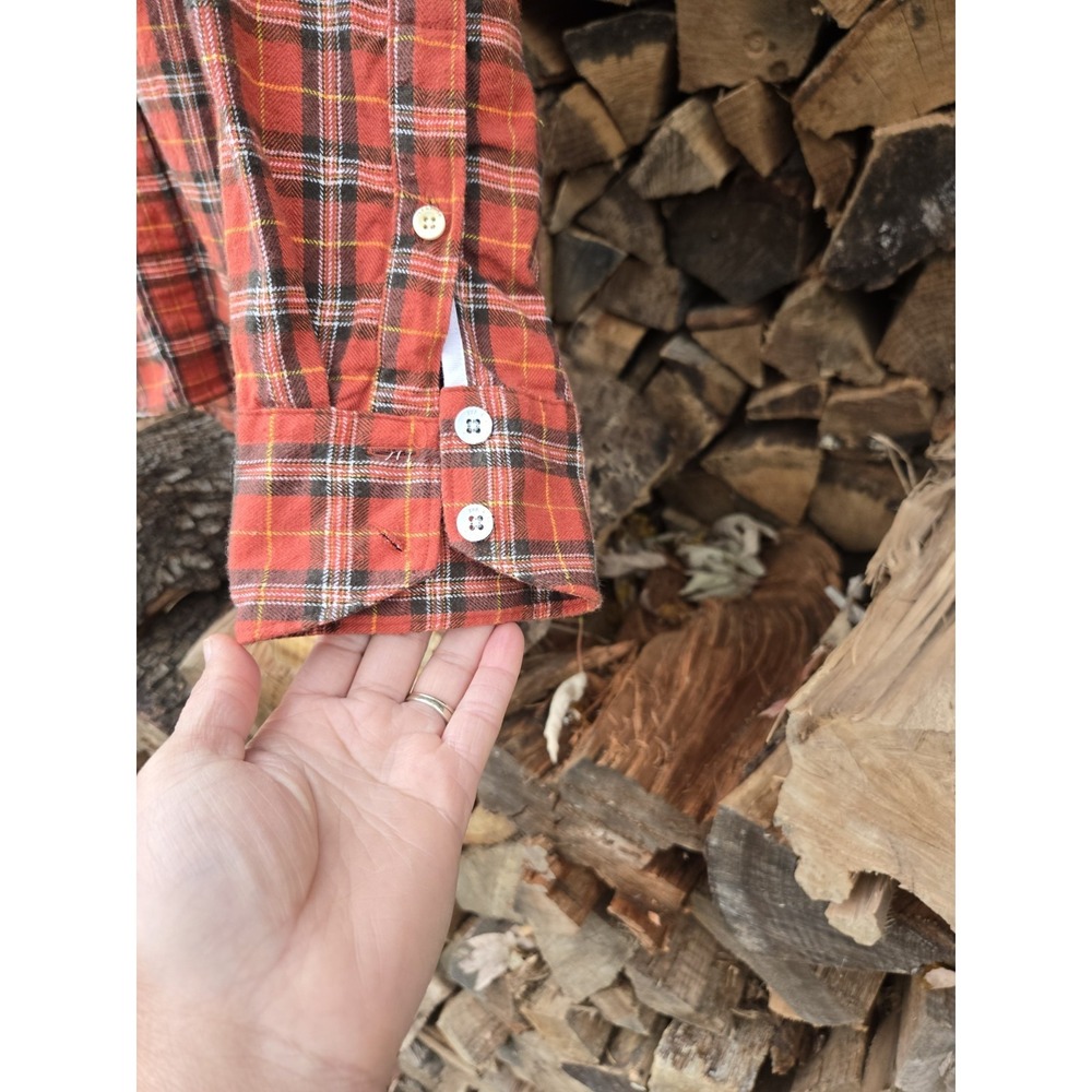 Rag And Bone Pursuit Rove Flannel Plaid Button Down Shirt Mens Large Red - Picture 7 of 13
